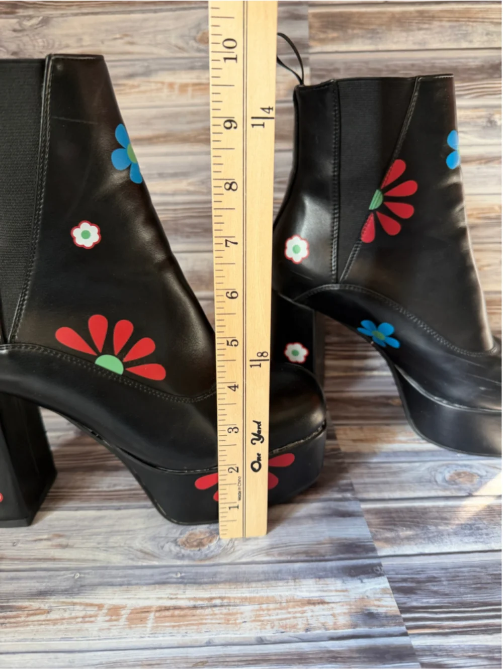 Lamoda dolls kill ever bloom black floral platform pull on boots women’s 9